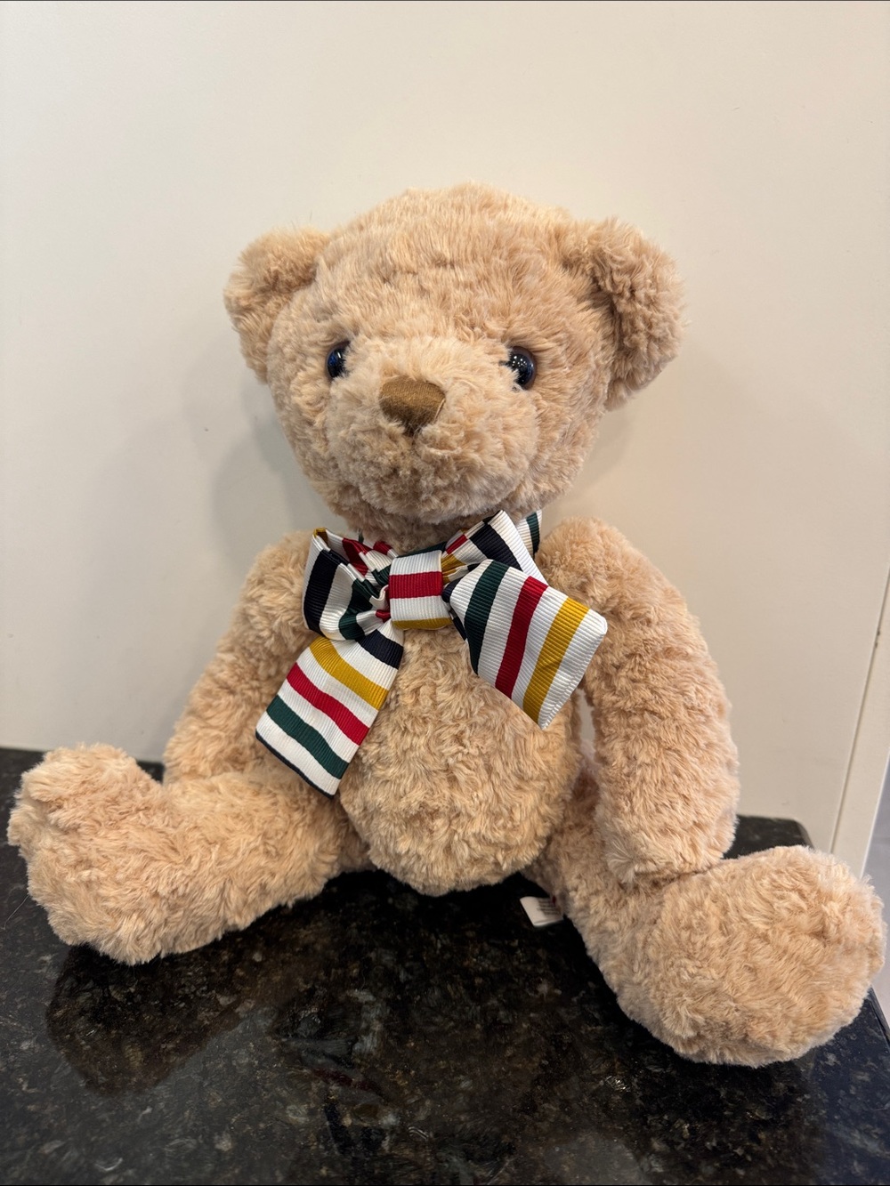 HBC Hudson's Bay Company Brown Teddy Bear With Bow Tie Stuffed Animal Plush